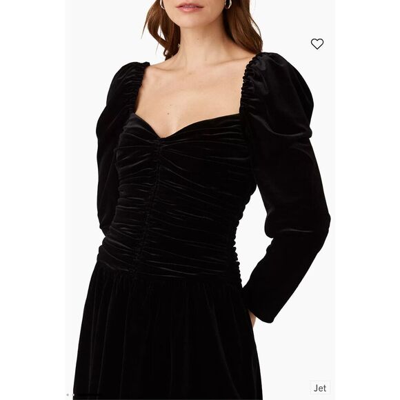 Shoshanna Mari Ruched Velvet Minidress in Black NWT Size 12 - Picture 5 of 9